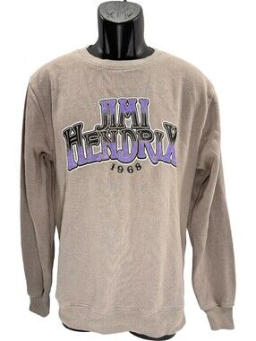 Jimi Hendrix 1968 Sweatshirt Size Small Gray Authentic Hendrix Fleece Lined